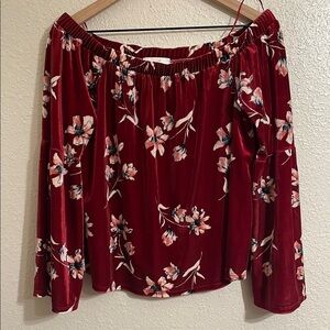 Urban Romantics velvet off the shoulder top